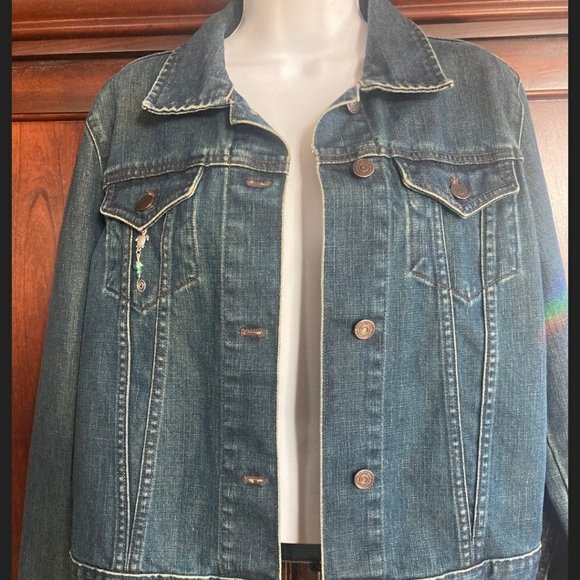 Hand embellished jean jacket - Picture 2 of 6